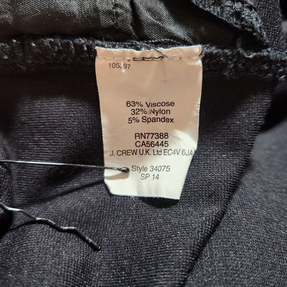 J. Crew Pants Women 8 Low Rise Black Slim Straight Stretch